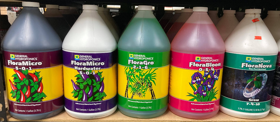 General Hydroponics Products Available at Edenz Hydro—FloraNova, FloraMicro, FloraMicro 5-0-1, FloraGro and FloraBloom!