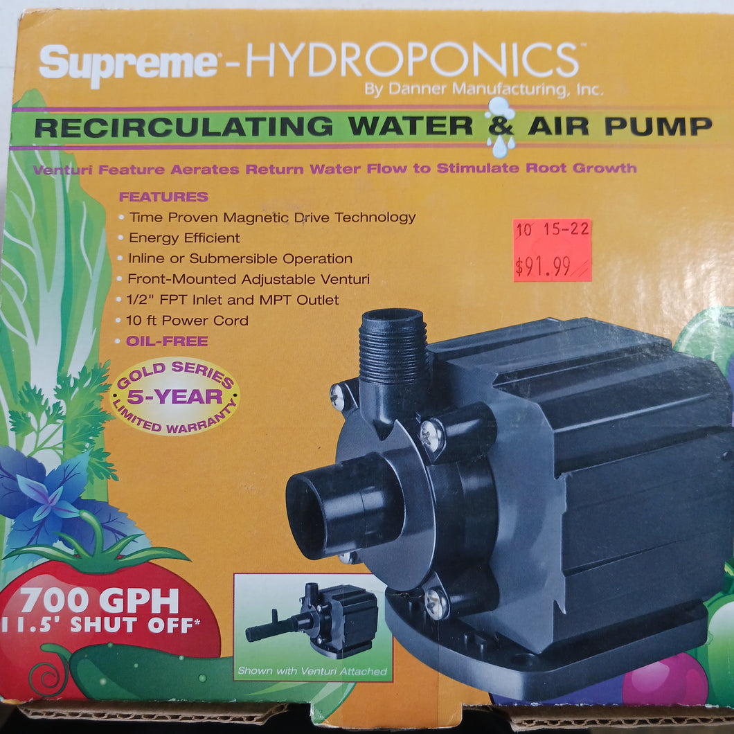 Supreme Recirculating water and air pump