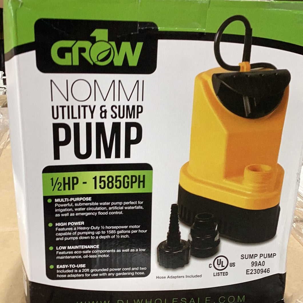 Grow1 Nommi Utility Pump 1585GPH