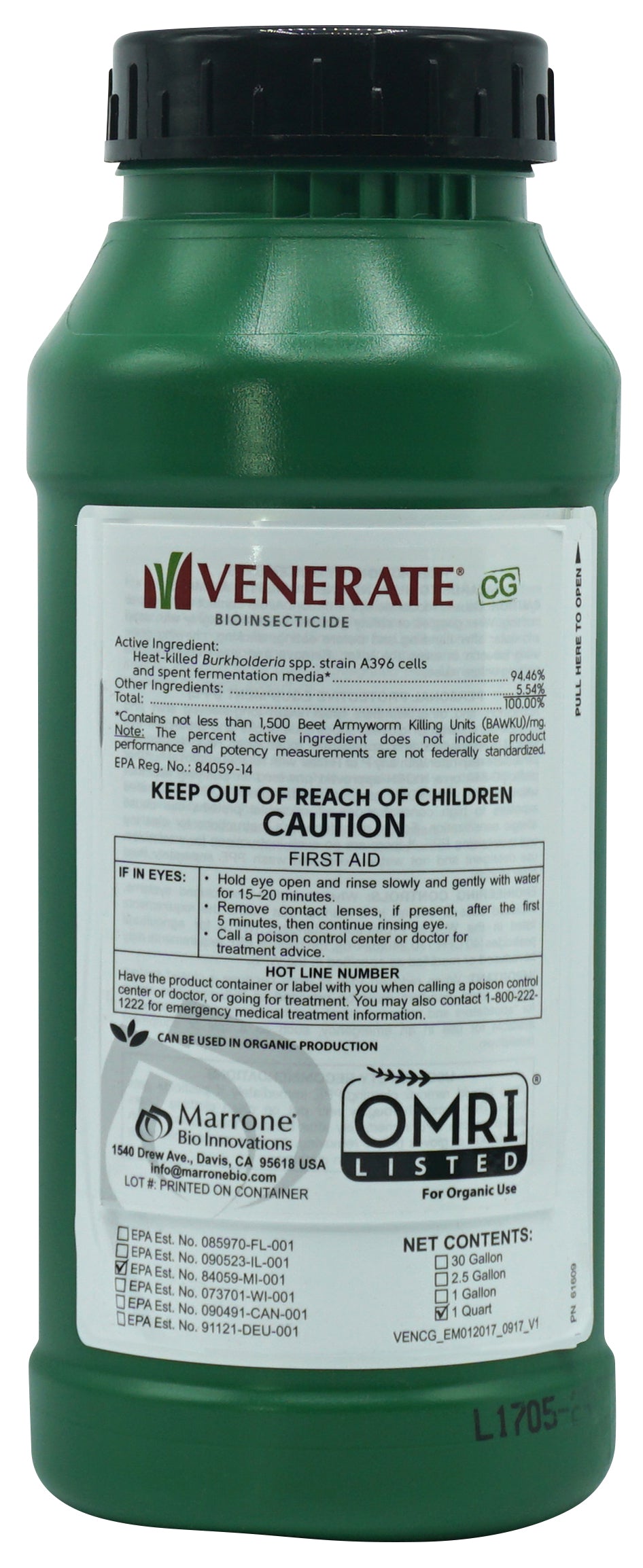 Marrone Bio Innovations - Venerate CG - Bioinsecticide