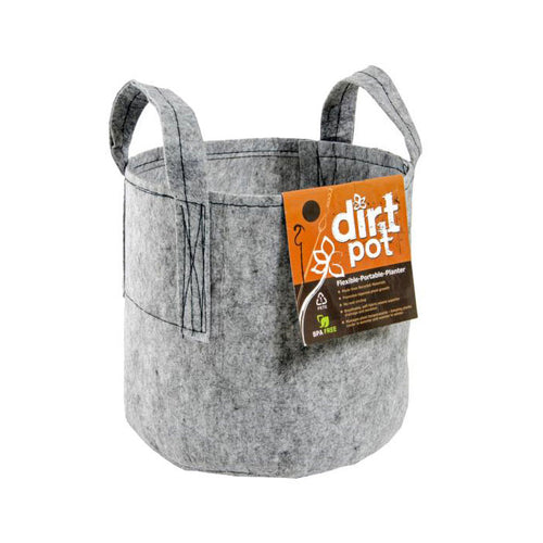 Dirt Pot Round Fabric Pot with Handles, 30 Gallon - Grey