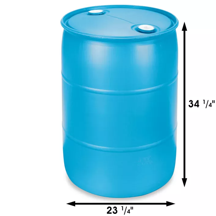 55 Gallon Plastic Drum (Blue)