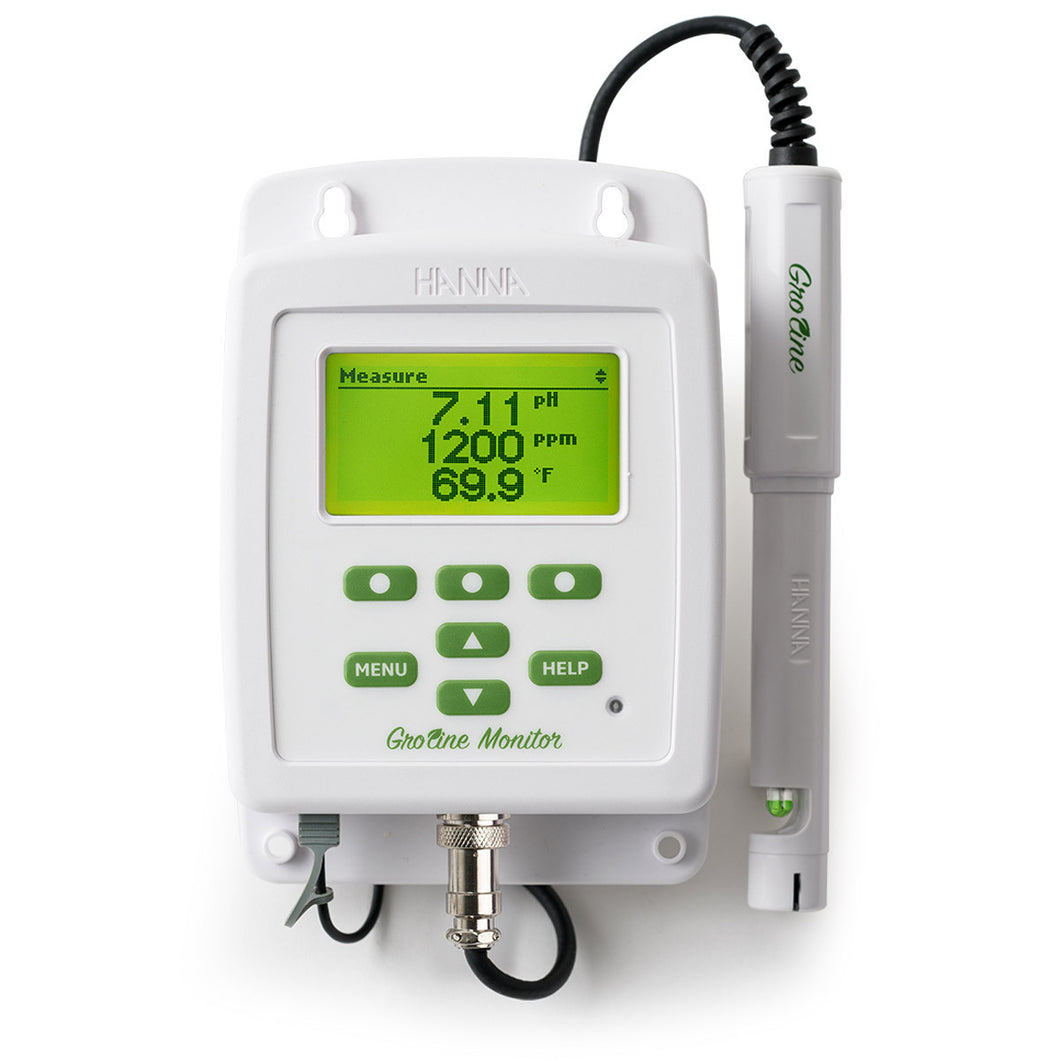 GroLine Monitor for Hydroponic Nutrients pH/TDS/Temp /w Probe
