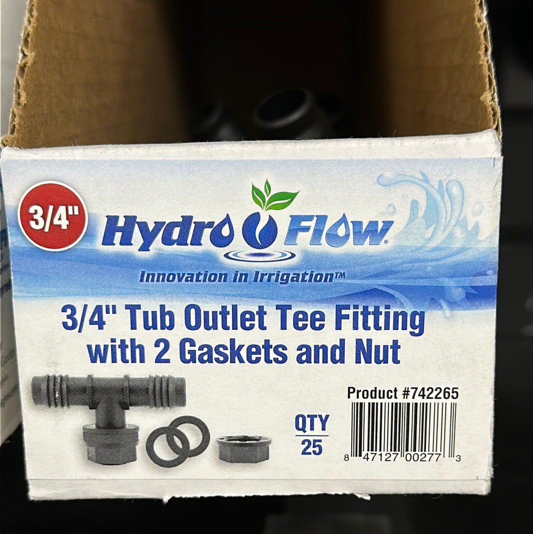 HydroFlow 3/4” Tub Outlet Tee Fitting