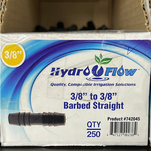 HydroFlow 3/8” to 3/8” Barbed Straight
