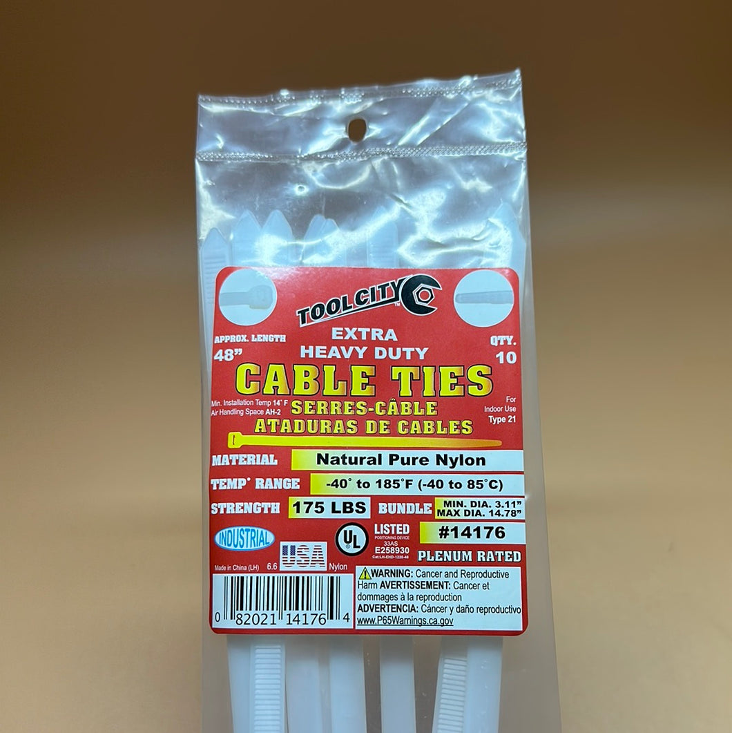 Tool City Cable Ties Heavy Duty 48”