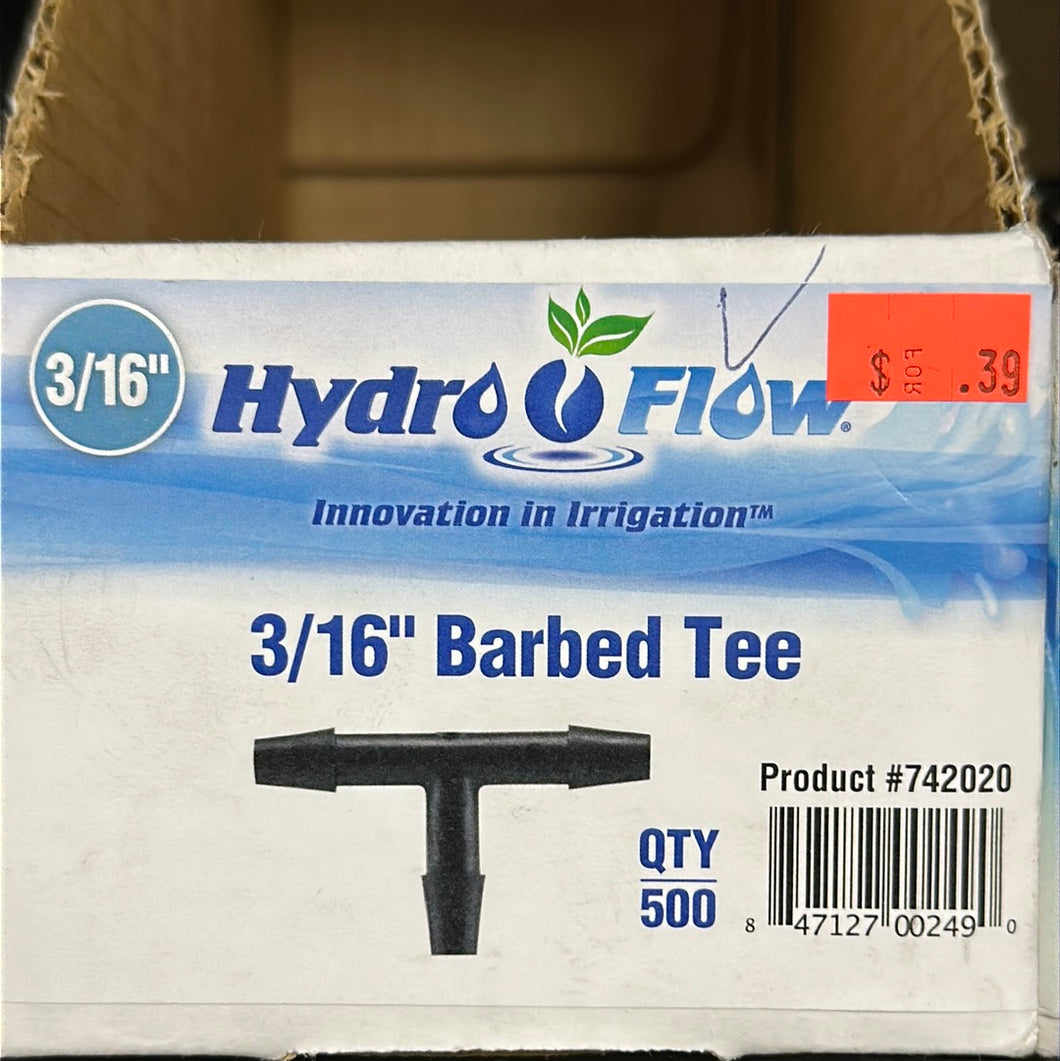 HydroFlow 3/16” Barbed Tee