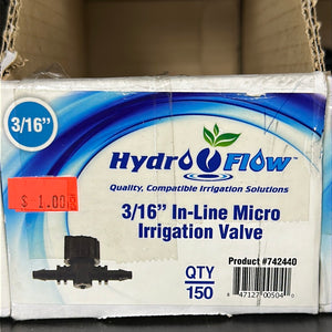 HydroFlow 3/16” In Line Micro Irrigation Valve