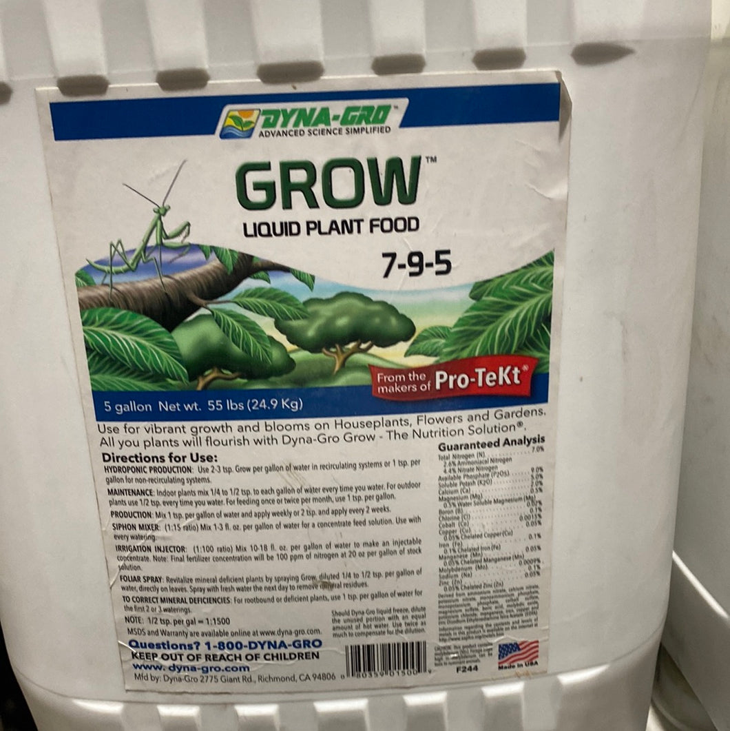 Dyna-GRO GROW 7-9-5 Plant Food 5gal