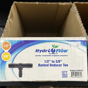 HydroFlow 1/2” to 3/8 Barbed Reducer Tee