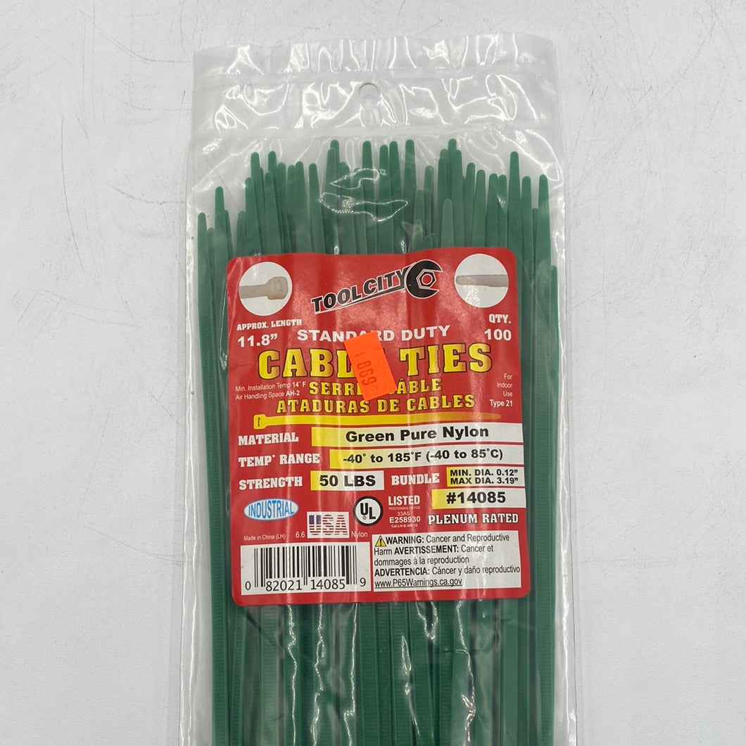 Cable Ties 11.8” Green