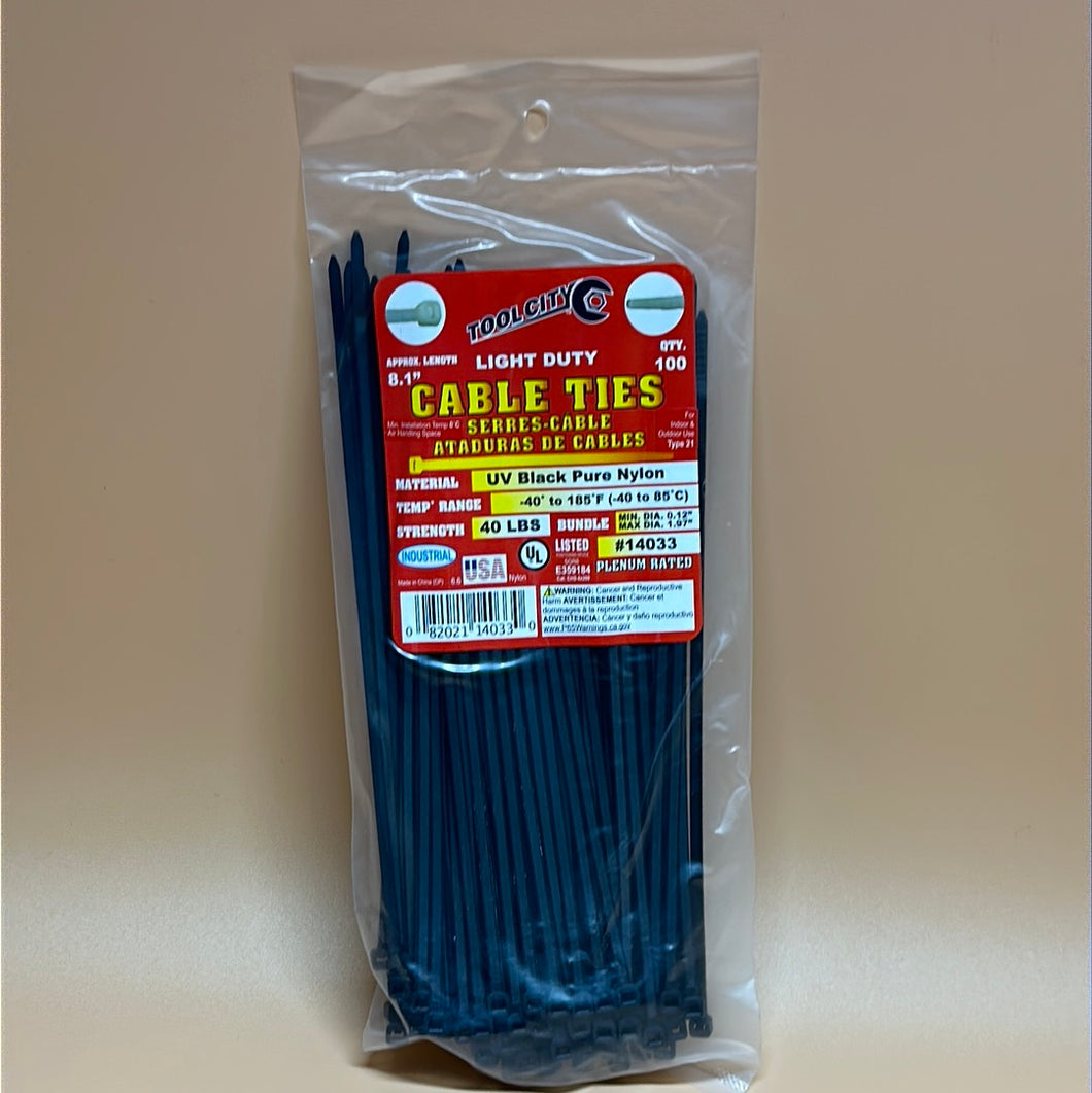 Tool City Cable Ties 8.1” 40lbs