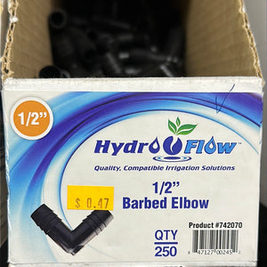 HydroFlow 1/2” Barbed Elbow