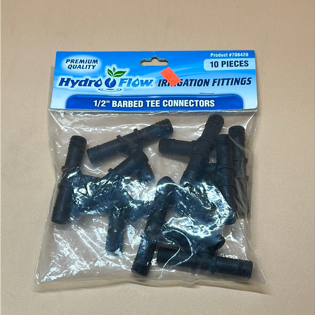HydroFlow 1/2” Barbed Tee Connector 10pcs