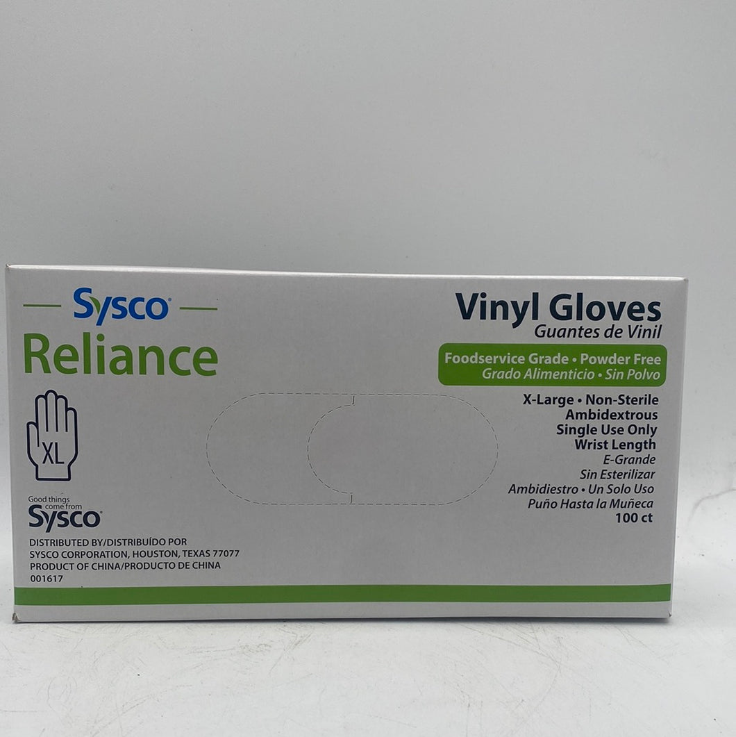 SYSCO Reliance Vinyl Gloves X-LARGE