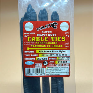 Tool City Cable Ties 40” Heavy Duty