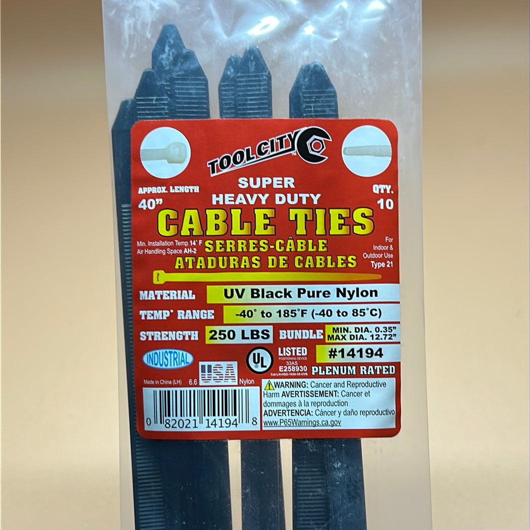 Tool City Cable Ties 40” Heavy Duty