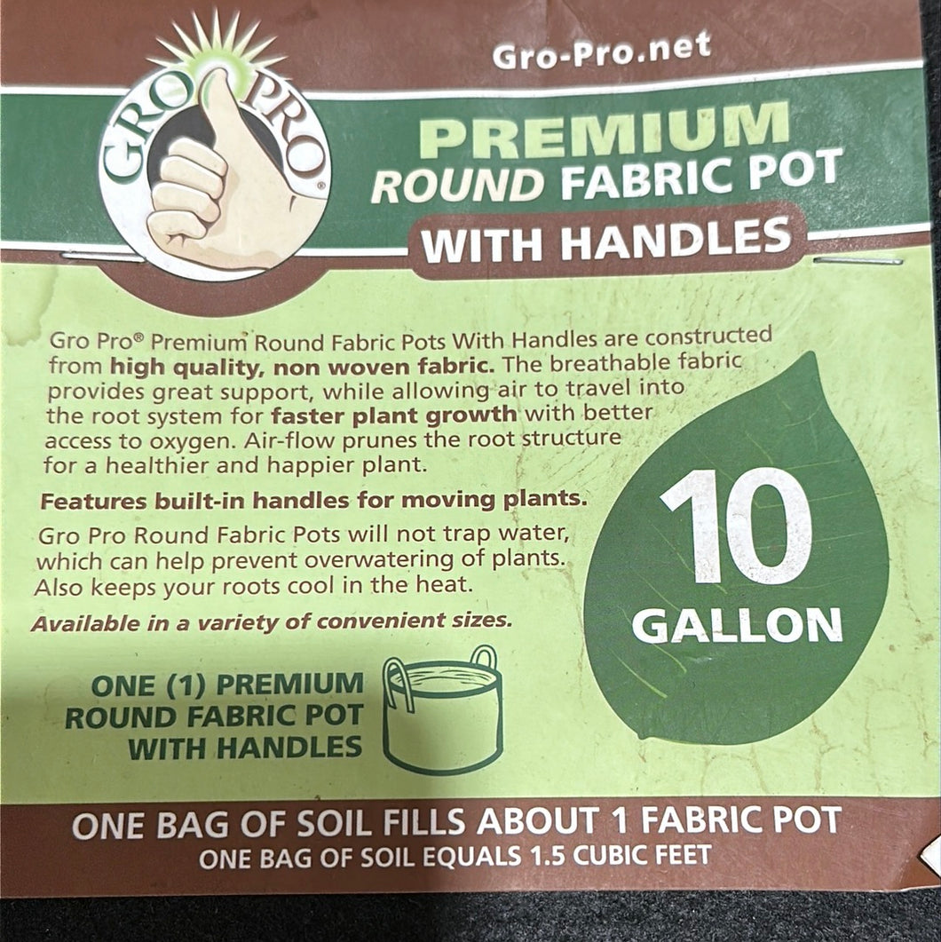 GroPro 10 Gallon Fabric Pot
