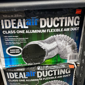 Silver/Black Ducting 12in • 25f