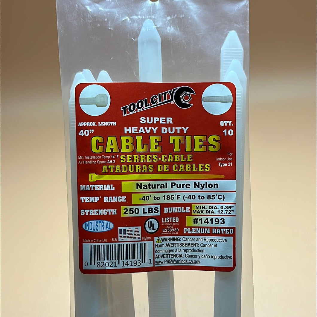 Tool City Cable Ties 40” Heavy Duty