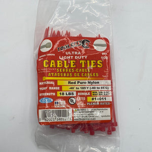 Cable Ties 4” Red
