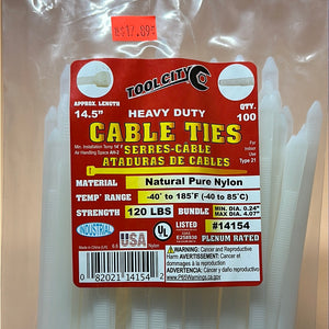 Tool City Cable Ties 14.5”