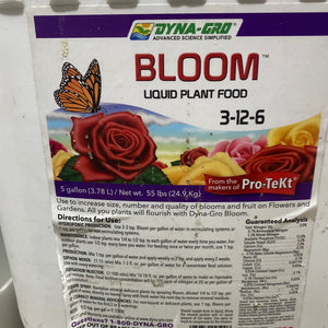 Dyna-GRO bloom 3-12-6 Plant Food 5 gal