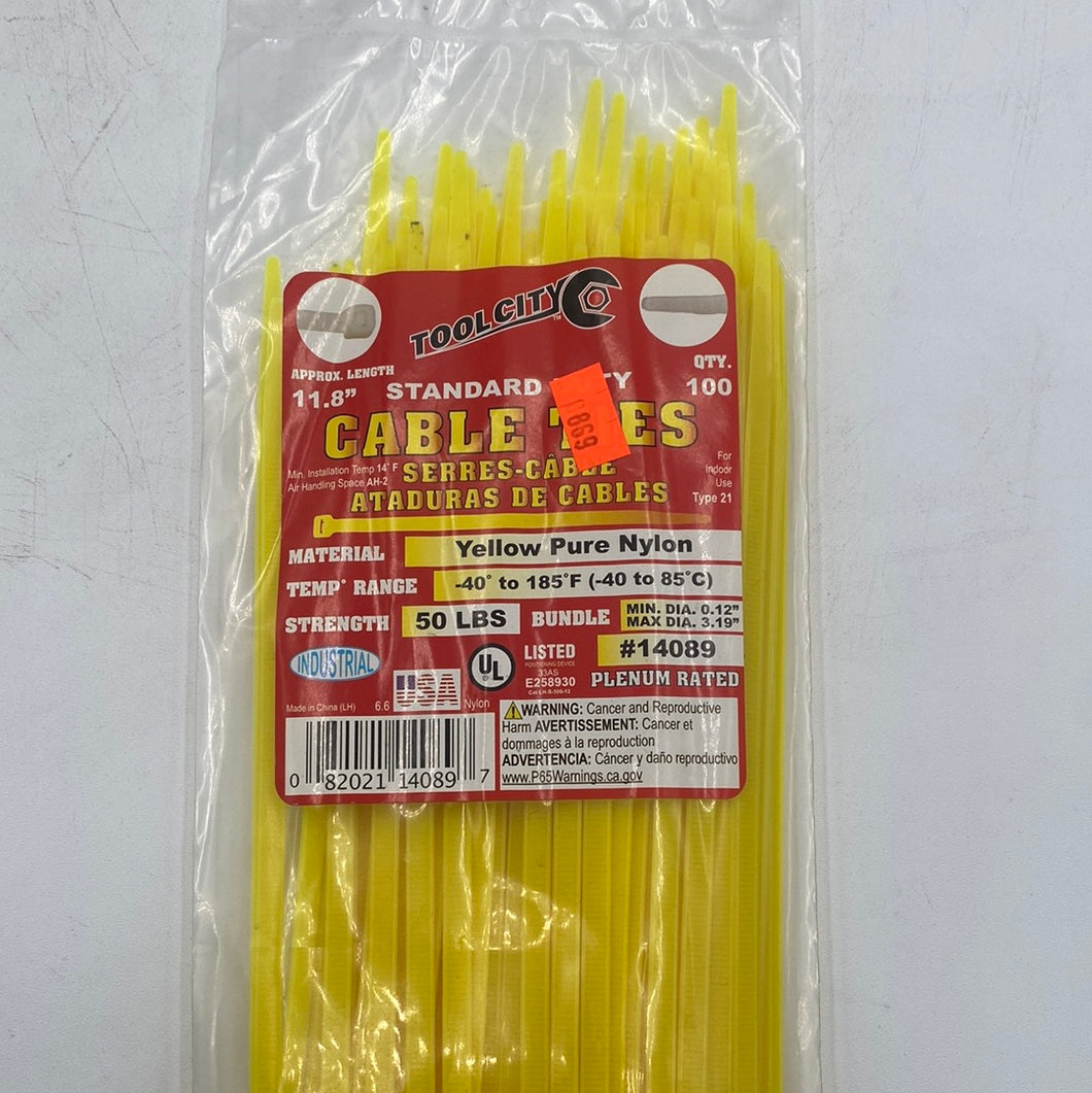 Cable Ties 11.8” Yellow