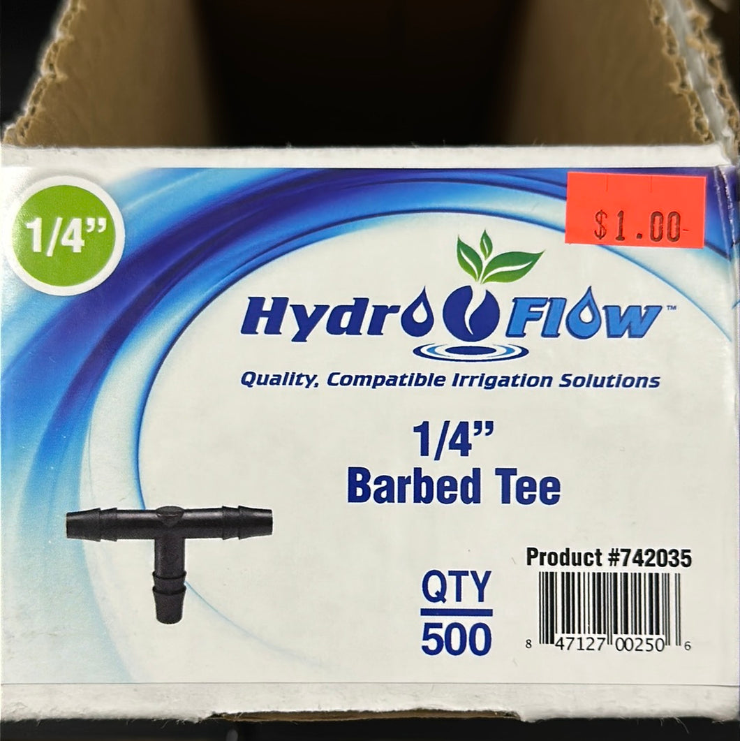 HydroFlow 1/4” Barbed Tee