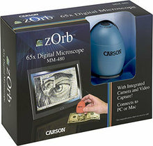 Load image into Gallery viewer, Carson Optical zOrb Digital Microscope with Integrated Camera - Blue